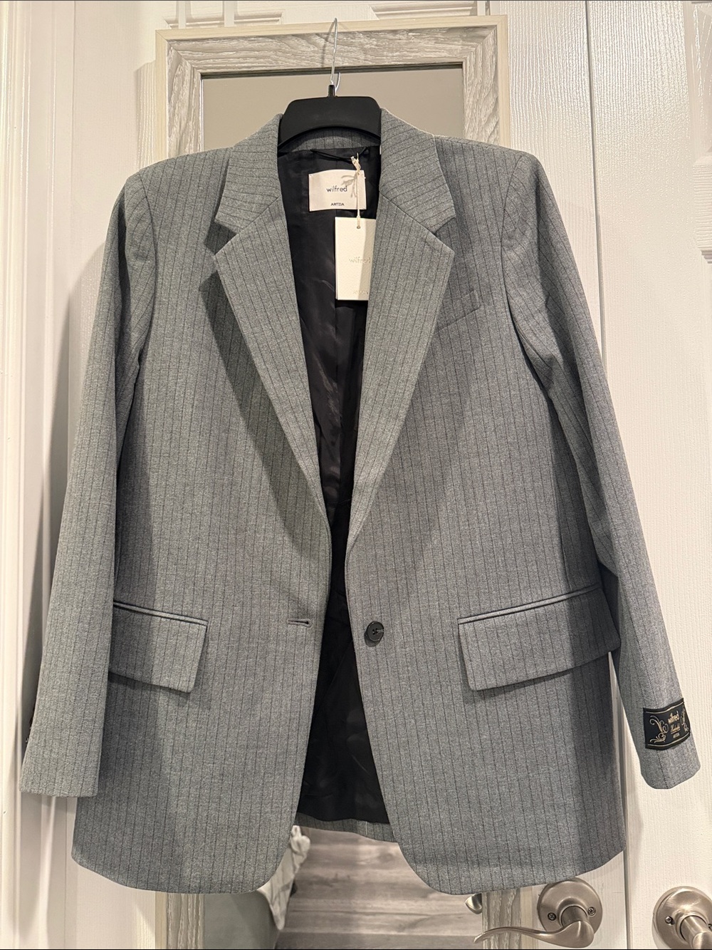 Aritzia Gray Pinstripe Blazer